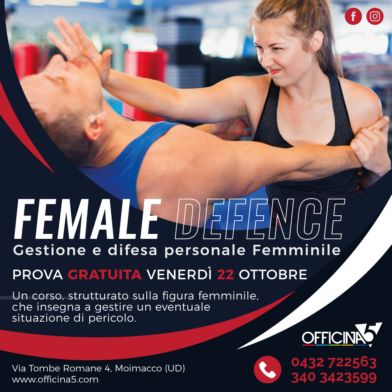 Corso di autodifesa femminile in partenza da Officina5 la palestra di Ipplis di Premariacco