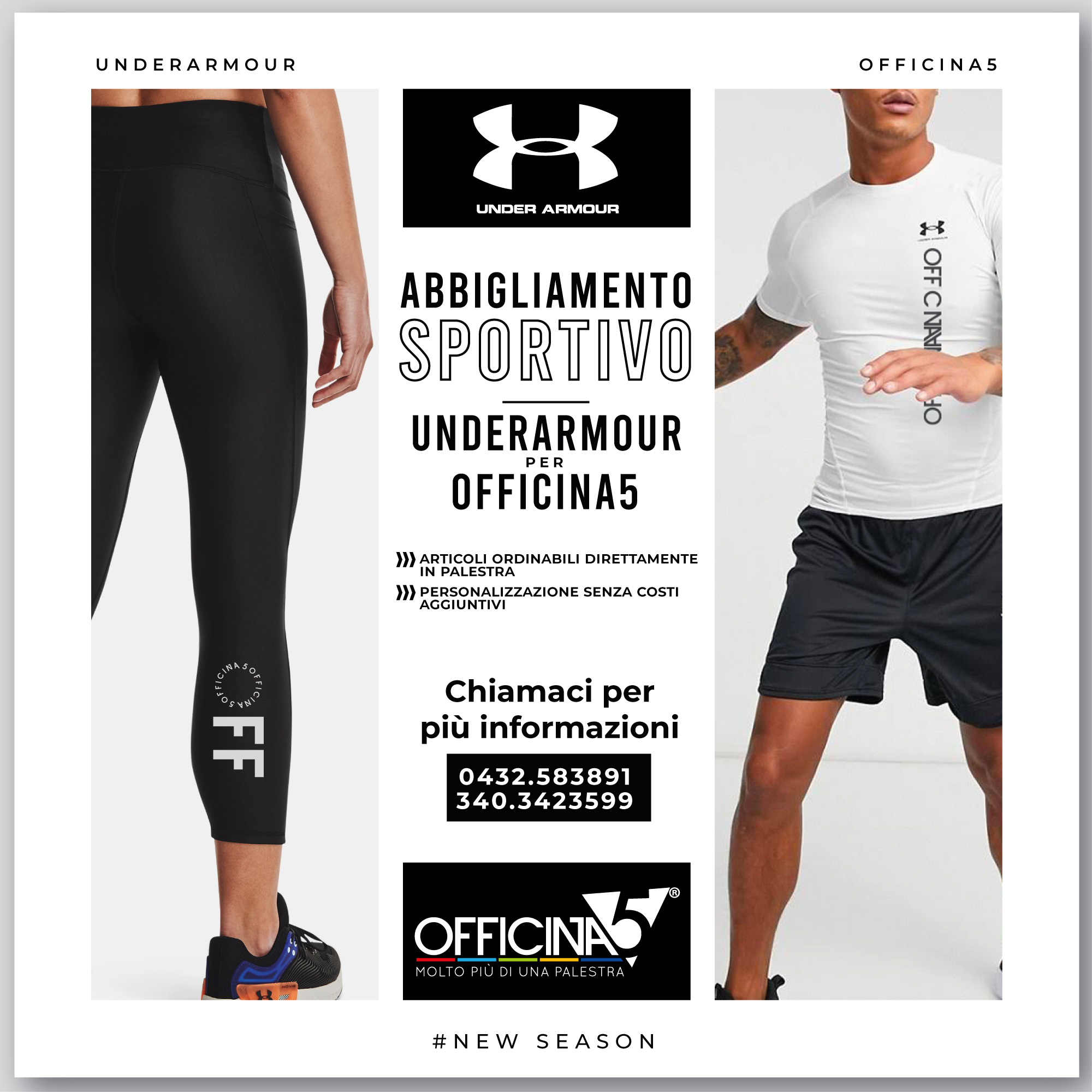 Allenati con stile con il nuovo abbigliamento sportivo Under Armour personalizzato per Officina5