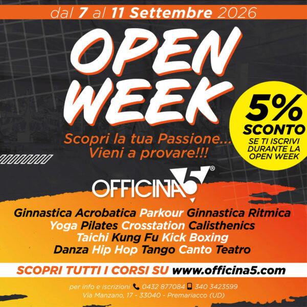 Vieni a provare i corsi di Officina5!